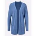 Strickjacke CLASSIC BASICS, Damen, Gr. 40, blau (mittelblau), 80% Viskose, 20% Polyamid, unifarben, Langarm, Strickjacken