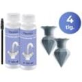 Reinigungs-Set MAXIMEX "Entkalkungsgel und Diamond Clean Silikon-Entkalker", blau, B:4cm H:14cm L:4cm, Reinigungs-Sets, Reinigungsmittel Entkalker, für Wasserhähne, Armaturen, Glaskeramikfelder, je 125 ml, Zitrusduft