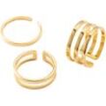 Ring-Set FIRETTI "Multipack Schmuck Geschenk Damenring", gold (gelbgoldfarben), Fingerringe, Damen, 4,00 g, Edelstahl, Made in Germany