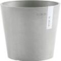 Blumentopf ECOPOTS "AMSTERDAM Mini White Grey", grau (weiß, grau), B:17cm H:14,9cm T:17cm Ø:17cm, Kunststoff, Pflanzgefäße, BxTxH: 17x17x14,9 cm