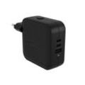 TARGUS Schnelllade-Gerät "HyperJuice 70W GaN Travel Charger 2x USB-C + 1x USB-A", schwarz, B:11cm H:5,5cm T:19cm, Ladegeräte