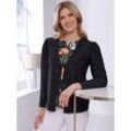 Shirtjacke CLASSIC BASICS "Shirtjacke", Damen, Gr. 42, schwarz, 95% Polyester, 5% Elasthan, unifarben, V-Ausschnitt, Langarm, Shirts