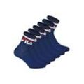 Kurzsocken FILA "Socken 6er Pack", Damen, Gr. 35, blau, Obermaterial: 80% Baumwolle CO. 18% Polyester PES. 2% Elasthan EL., Socken