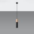 SOLLUX LIGHTING Hängeleuchte "PABLO", braun (naturholz, schwarz), H: 105cm, Lampen, Slush -Einstellung