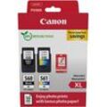 CANON Tintenpatrone "PG-560XL Schwarz und CL-561XL Farbe + Fotopapier Vorteilspack", bunt (schwarz, cyan, gelb, magenta), Tintenpatronen