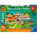 Puzzle RAVENSBURGER "Leben in der Wildnis", bunt, Puzzles, KinderB:26cm H:18cm, Motiv, 2x24 Teile; Made in Europe, B:26cm H:18cm