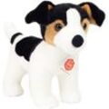 Kuscheltier TEDDY HERMANN "Jack Russell Terrier Welpe 28 cm", schwarz-weiß (schwarz, weiß, braun), Plüschfiguren, KinderH:21cm L:28cm, Polyester, H:21cm L:28cm