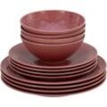 Teller-Set CREATABLE "Orient Mandala", rot, 12 tlg., Porzellan, Geschirr-Sets, Speiseteller, Dessertteller und Schalen im Set