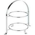 Etagere APS "Serviergestell", silber (silberfarben), B:23,5cm H:30cm L:33cm Ø:18cm, Metall, Servierplatten, unkomplizierter Transport zum Tisch oder Buffet