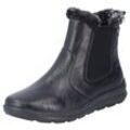 Winterboots RIEKER, Damen, Gr. 41, schwarz, Lederimitat, Textil, Elastischer Einsatz, sportlich, Schuhe, Chelseaboots, Stiefelette, mit wasserabweisender riekerTEX-Membran