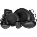 Kombiservice CREATABLE "Magic Black Coupe", schwarz, 20 tlg., Steinzeug, Geschirr-Sets, Spezialglasur mit glänzenden Sprenkeln