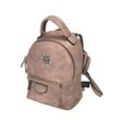 Rucksack ALLGÄU REBELL "Rosi", Gr. B/H/T: 20cm x 16cm x 10cm, rosa, Lederimitat, klassisch, Rucksäcke, mit mehreren Tragemöglichkeiten