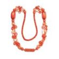 Lange Kette "Zilly", Damen, Gr. one size, Holz, orange, COLLEZIONE ALESSANDRO, Basic, Halsketten, mit unterschiedlichen Holzperlen