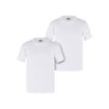 T-Shirt URBAN CLASSICS "Urban Classics Girls Stretch Jersey Tee 2-Pack", Herren, Gr. 110/116, weiß (weiß weiß), 95% Baumwolle, 5% Elasthan, unifarben, casual, normal, Rundhals, Kurzarm, Shirts