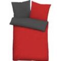 Wendebettwäsche "Uni-Microfaser-Satin in Gr. 135x200 oder 155x220 cm", rot (rubin), B/L: 135cm x 200cm, , Microfaser-Satin, B/L: 80cm x 80cm, Microfaser-Satin, Obermaterial: 100% Polyester, CASTELL - MARKENBETTWÄSCHE, Bettwäsche, pflegeleichte Bettwäsche mit Reißverschluss, Bettwäsche mit Wendeoptik