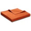 Wohndecke BIEDERLACK "Unicolour", orange (terracotta), B:100cm L:150cm, Baumwolle, Polyacryl, Polyester, Wohndecken, in vielen Farben