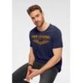 Rundhalsshirt PME LEGEND, Herren, Gr. XL (56/58), blau (navy), Obermaterial: 100% Baumwolle, casual, schmal normal, Rundhals, Kurzarm eingesetzt Bündchen, Shirts, mit Logoprint