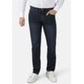 5-Pocket-Hose STOOKER MEN "Frisco Denim Straight Fit Men", Herren, Gr. 33, Länge 34, blau (tiefblau schwarz), Twill, 98% Baumwolle, 2% Elasthan, casual, gerade lang, Hosen, Straight Fit Casual Clean Wash Twill Coloured Comfort Flex für Herren