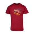 T-Shirt ABSOLUTE CULT "ABSOLUTE CULT Herren Cars - Lightning McQueen Basic T-Shirt", Herren, Gr. L, rot (burgundy), 100% Baumwolle, bedruckt, casual, normal, Rundhals, Kurzarm, Shirts