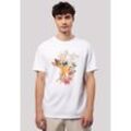 T-Shirt F4NT4STIC "Disney Bambi Meadow Blumen", Herren, Gr. 4XL, weiß, Obermaterial: 100% Baumwolle, casual, regular fit, Rundhals, Kurzarm ohne Bündchen, Shirts, Premium Qualität