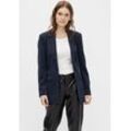 Longblazer PIECES "PCBOSELLA LS LOOSE BLAZER NOOS", Damen, Gr. S (36), blau (sky captain), Web, Obermaterial: 88% Polyester, 12% Elasthan, casual, oversize, tiefer V-Ausschnitt, Langarm, Blazer, in leichter Oversize Form