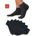 Kurzsocken GO IN, Damen, Gr. 39-42, schwarz (8x schwarz), Polyamid, Baumwolle, Elasthan, meliert, unifarben, elastisch, Socken, uni in Basic Farben