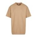 T-Shirt URBAN CLASSICS "Urban Classics Herren Heavy Oversized Tee", Herren, Gr. L, beige (unionbeige), 100% Baumwolle, unifarben, casual, oversize, Rundhals, Kurzarm, Shirts