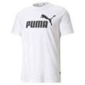 T-Shirt PUMA "Essentials Logo T-Shirt Herren", Herren, Gr. L, weiß, Obermaterial: 100% Baumwolle; Rippe: 20% Polyester, 80% Baumwolle, regular fit, Rundhals, Kurzarm, Shirts