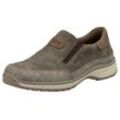 Slipper RIEKER, Herren, Gr. 40, grau (taupe, braun), Lederimitat, Basic, Schuhe, Slip-on-Sneaker, Freizeitschuh, Halbschuh mit Gummizug