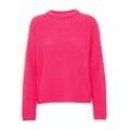 Strickpullover B.YOUNG "Strickpullover BYOTINKA JUMPER 5 -", Damen, Gr. L, rosa (fuchsia lila), Grobstrick, Obermaterial: 100% Polyacryl PAN., casual, kurz, Rundhals, Langarm, Pullover