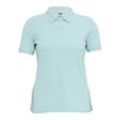 Poloshirt URBAN CLASSICS "Urban Classics Ladies Polo Shirt", Damen, Gr. L, blau (oceanblau), 100% Baumwolle, unifarben, klassisch, normal, amerikanischer Ausschnitt, Kurzarm, Shirts