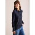 Strickpullover CECIL, Damen, Gr. L (42), blau (universal blau), Web, 100% Baumwolle, unifarben, casual, gerade normal, hoch geschlossener Ausschnitt, Langarm Bündchen, Pullover, aus reiner Baumwolle