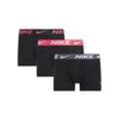 Trunk NIKE UNDERWEAR "TRUNK 3PK", Herren, Gr. XL (52), schwarz (blk ht pnch, drk gry, bk ht pnch wb), Jersey, Obermaterial: 92% Polyester, 8% Elasthan, kontrastfarbene Details, körpernah, Unterhosen, mit NIKE Logo-Elastikbund