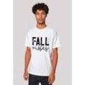 T-Shirt F4NT4STIC "Fall vibes", Herren, Gr. L, weiß, Obermaterial: 100% Baumwolle, casual, regular fit, Rundhals, Kurzarm ohne Bündchen, Shirts, Premium Qualität, Unisex Schnitt