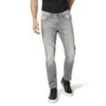 5-Pocket-Jeans HERO BY JOHN MEDOOX "Portland Season Slim Straight Stretch", Herren, Gr. 31, Länge 30, grau (grau used), Denim/Jeans, 98% Baumwolle, 2% Elasthan, casual, straight fit lang, Jeans, Straight Fit Casual Clean Wash Denim Jeans für Herren