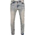 Bequeme Jeans SOUTHPOLE "Southpole Herren Stretch Signature Denim", Herren, Gr. 30/32, Länge 32, blau (marble leuchtendestint), 73% Baumwolle, 25% Polyester, 2% Elasthan, casual, Jeans