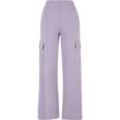 Jogginghose URBAN CLASSICS "Urban Classics Damen Ladies Baggy Light Terry Sweat Pants", Damen, Gr. 4XL, US-Größen, lila (dustylila), 70% Baumwolle, 30% Polyester, unifarben, oversize, Hosen