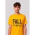 T-Shirt F4NT4STIC "Fall vibes", Herren, Gr. L, gelb (spectra gelb), Obermaterial: 100% Baumwolle, casual, regular fit, Rundhals, Kurzarm ohne Bündchen, Shirts, Premium Qualität, Unisex Schnitt