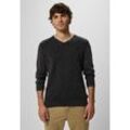 2-in-1-Pullover STREET ONE MEN, Herren, Gr. L (42), schwarz, Web, 100% Baumwolle, unifarben, casual, normal normal, V-Ausschnitt, Langarm Rippbündchen, Pullover, aus reiner Baumwolle