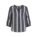 Longbluse FRANSA "Tunika FRLastripe", Damen, Gr. L, blau (schwarz peacoat mix), Obermaterial: 100% Baumwolle CO., casual, normal, Blusen