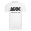 T-Shirt MERCHCODE "Merchcode Herren ACDC Back In Black Tee", Herren, Gr. L, weiß, 100% Baumwolle, bedruckt, casual, normal, Rundhals, Kurzarm, Shirts