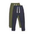 Jogginghose MINYMO "Jogginghose MIBasic", Jungen, Gr. 104, N-Gr, grün (schwarz olive), Web, Obermaterial: 100% Baumwolle CO., unifarben, casual, regular fit, Hosen