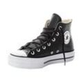 Sneaker CONVERSE "CHUCK TAYLOR ALL STAR LEATHER PLATFORM", Gr. 36, schwarz-weiß (schwarz, weiß), Leder, sportlich, Schuhe, Sneaker aus weichem Leder