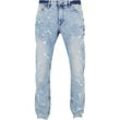 Bequeme Jeans SOUTHPOLE "Southpole Herren Stretch Signature Denim", Herren, Gr. 30/32, Länge 32, beige (leuchtendes sand splatter), 73% Baumwolle, 25% Polyester, 2% Elasthan, casual, Jeans