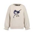 Sweatshirt BLUE SEVEN "Blue Seven Sweatshirt BIRDY", Mädchen, Gr. 104, beige (043, kiesel), 100% Baumwolle, normal, Rundhals, Langarm gerader Abschluss, Sweatshirts