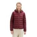 Steppjacke TOM TAILOR DENIM, Damen, Gr. L (40), rot (deep wine rot), Steppware, Obermaterial: 100% Polyester. Futter: 100% Polyester, unifarben, casual, regular fit taillenbedeckt, ohne Ausschnitt, Langarm, Jacken, mit Kapuze