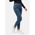 5-Pocket-Jeans STOOKER WOMEN "Rio Fexxi Move Denim Skinny Fit", Damen, Gr. 36, Länge 28, blau (authentic blau wash), Denim/Jeans, 83% Baumwolle, 16% recycled Polyester, 1% Elasthan, casual, skinny fit lang, Jeans, Skinny Fit Casual Clean Wash Denim Jeans Magic Shape Effekt für Damen