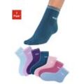 Kurzsocken H.I.S, Damen, Gr. 35-38, bunt (hellblau, rosa, petrol, lila, blau, helllila, beere), Polyamid, Baumwolle, geringelt, uni, Socken, mit Vollfrottee