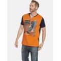 T-Shirt JAN VANDERSTORM "T-Shirt MUNIBERT", Herren, Gr. XXL, orange, Obermaterial: 100% Baumwolle CO., casual, comfort fit normal, Serafino, Kurzarm, Shirts