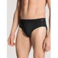 Slip CALIDA "Cotton Code", Herren, Gr. S (46/48), schwarz, Single Jersey, Obermaterial: 95% Baumwolle, 5% Elasthan, unifarben, normal, Unterhosen, mit Elasthan